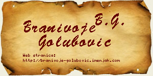 Branivoje Golubović vizit kartica